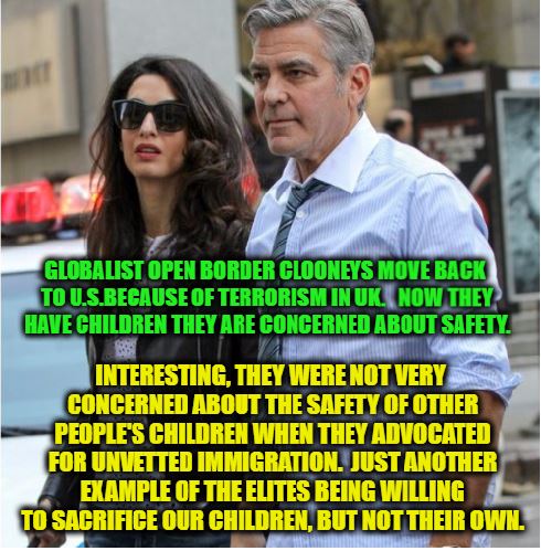 Amal and George Clooney Plan to Move Twins Back to US for Security Reasons bc of Terrorism in UK #immigration #refugees #MAGA #resist