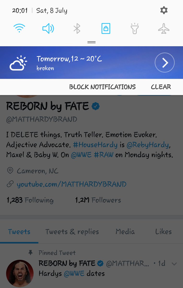 RevertedWolf's tweet image. @MATTHARDYBRAND Tomorrow's forecast just in. The weather is set to be #BROKEN. Sounds WONDERFUL YEEEEEESSS!!! #DoNotDELETE