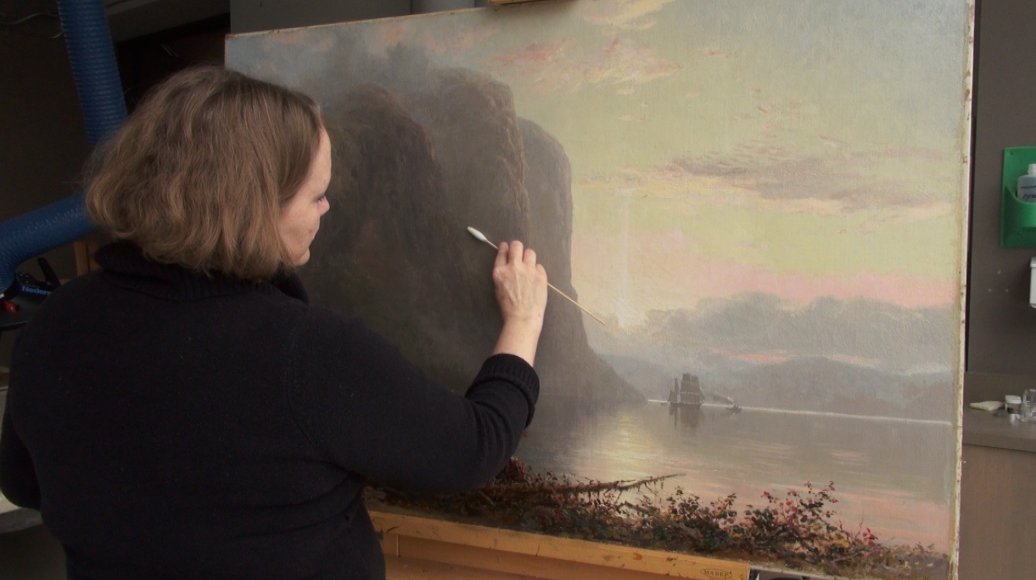 Suivez la restauration de Lever du soleil sur le Saguenay (1880) de Lucius O'Brien avec une de nos techniciennes : youtu.be/afvo5vaSVM4