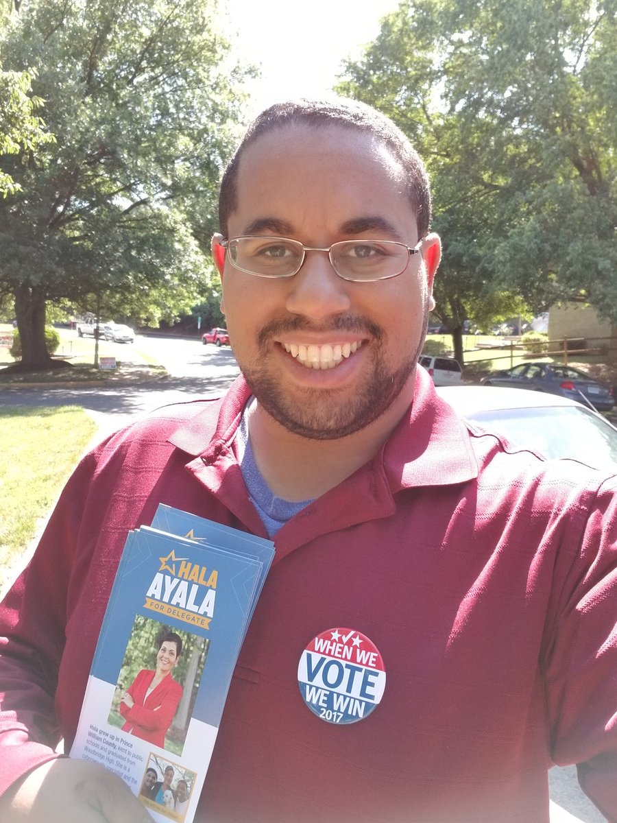 KennyBoddye's tweet photo. Spent the morning spreading the word about our elections in November and our candidate @HalaAyala! #Progress2017 #VA-HD-51 https://t.co/E1Y24m3aA6