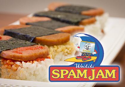 Follow808News's tweet photo. There is a yearly festival in Waikiki known as Spam Jam #Hawaii. https://t.co/kZL98hQu6N