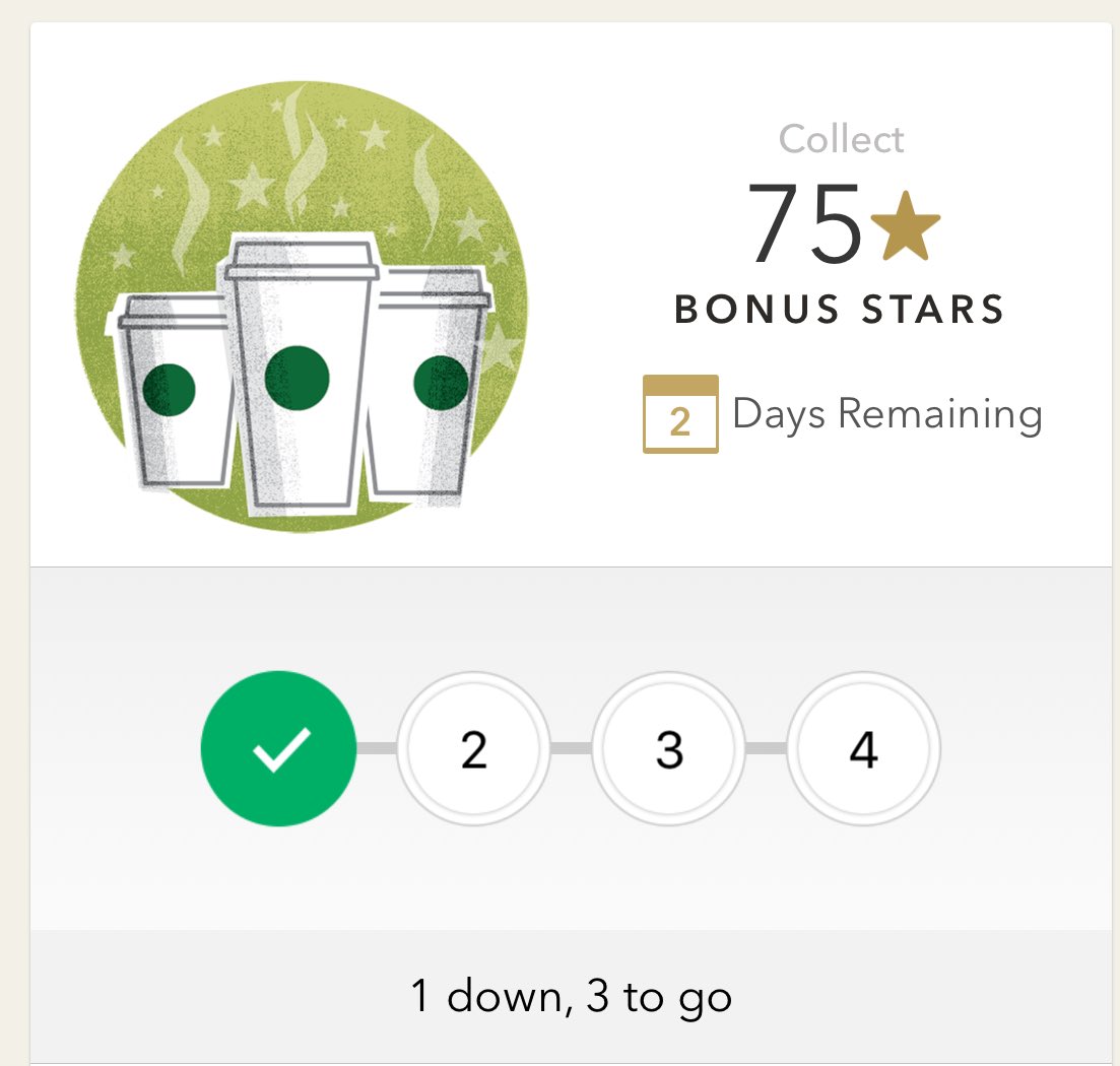 bradandbrian's tweet photo. @Starbucks I'm missing a green circle - I bought one yesterday (+24hrs ago) via the app. Help. https://t.co/Iafh7S9rza