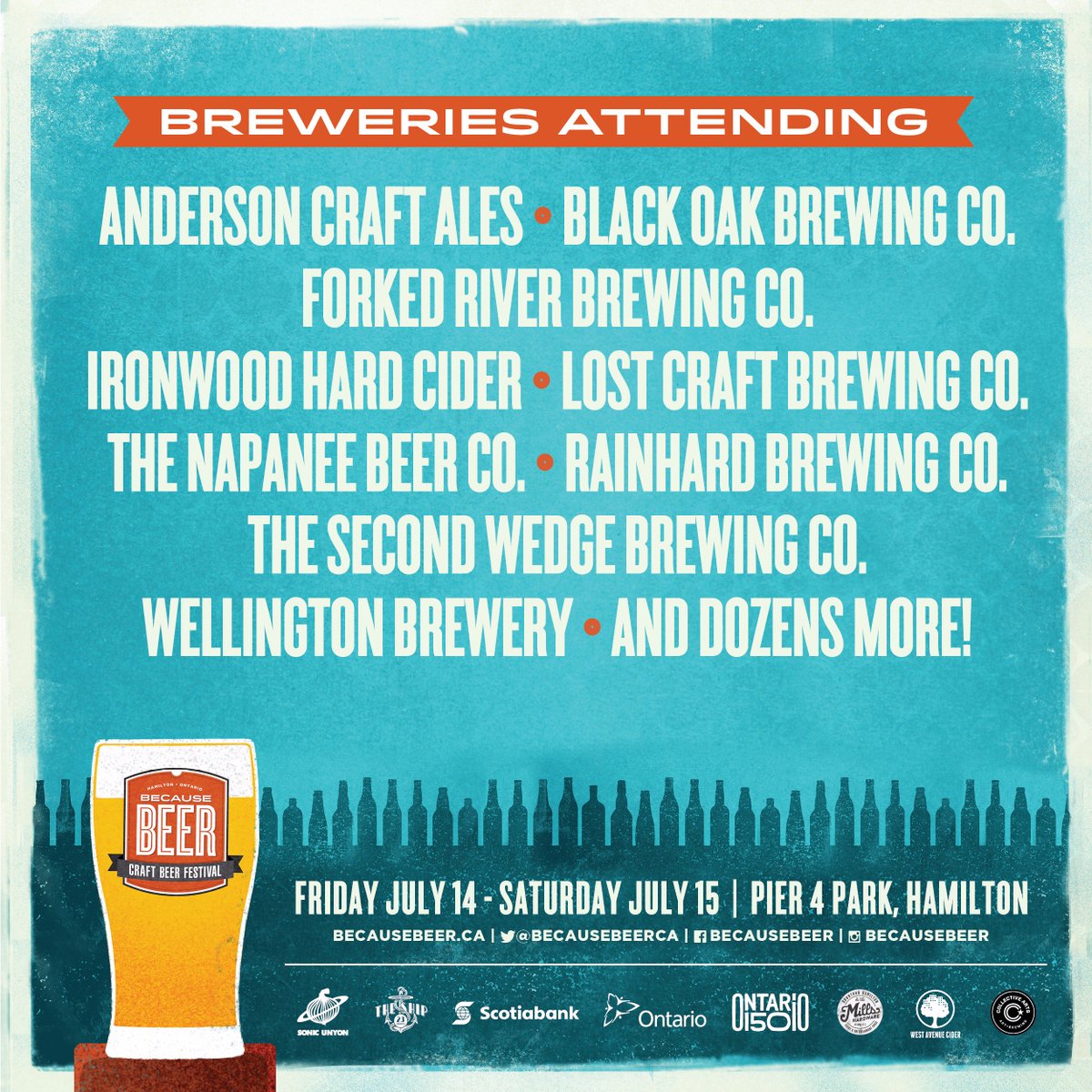 SIX DAYS until Because Beer brings amazing #craftbeer &amp; #craftcider to #Pier4Park #HamOnt — July 14-15 weekend! TIX becausebeer.ca/tickets