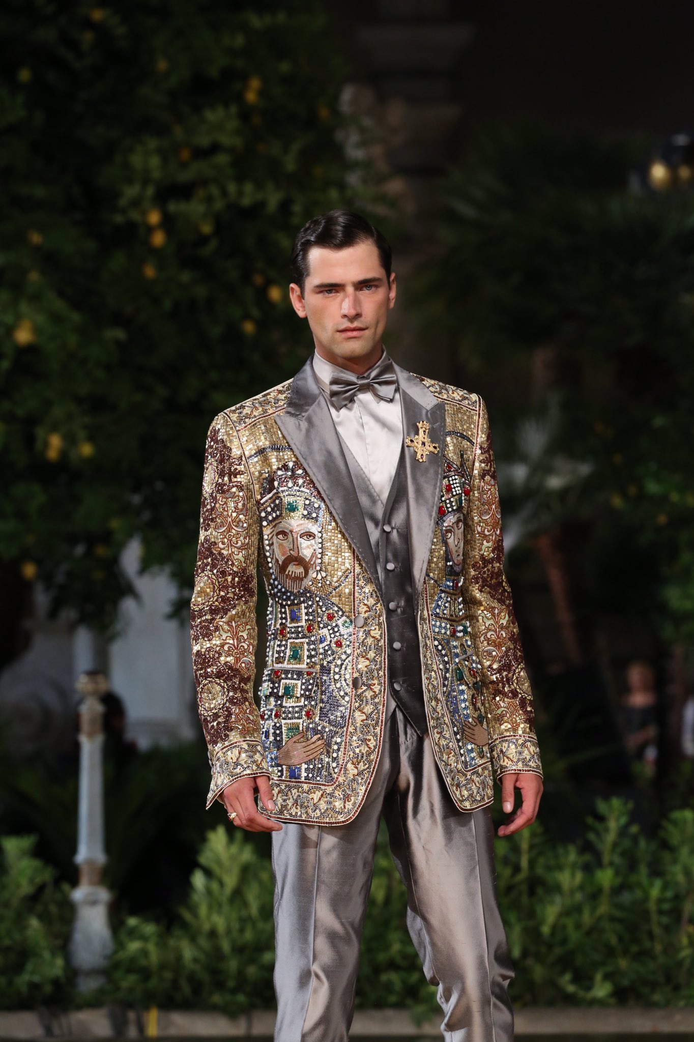 Men's luxury suit - Dolce & Gabbana black striped two-piece suit