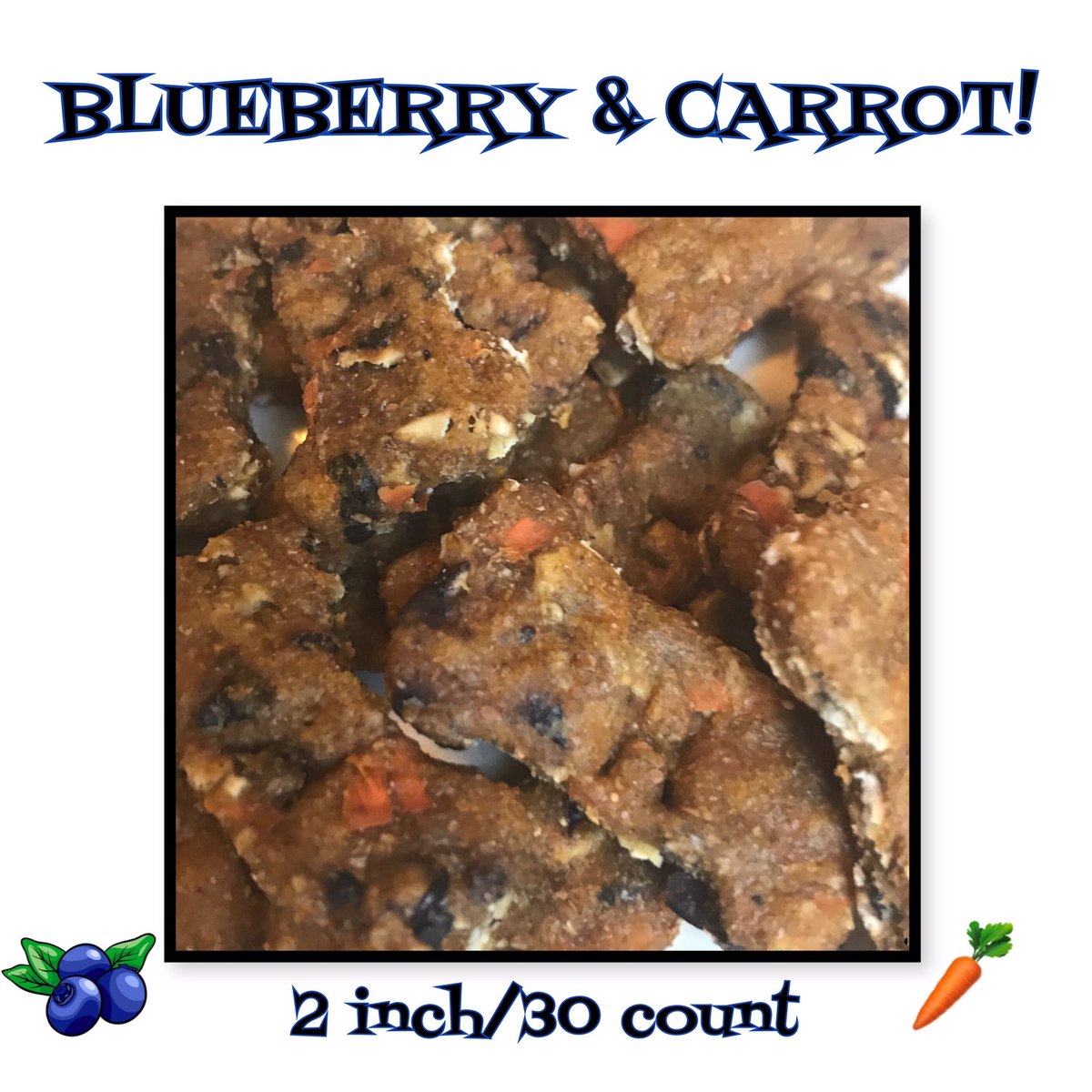HarleyTreats's tweet photo. Super yummy Blueberry &amp; Carrot #dogtreats in our #etsyshop now! https://t.co/aVEZd7Zqce #dog #lovefordogs #DogLover #etsy #etsydogs https://t.co/buM9OSnIIx