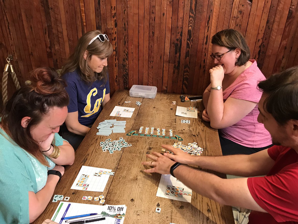 playtestNW's tweet photo. Playtesting in progress at @BHGames. #AbstractAcademy, #DollarsToDonuts, #FantasticFactories, #ValeriaCorsairs, and #EminenceGrise. https://t.co/4GByiiUFQ7