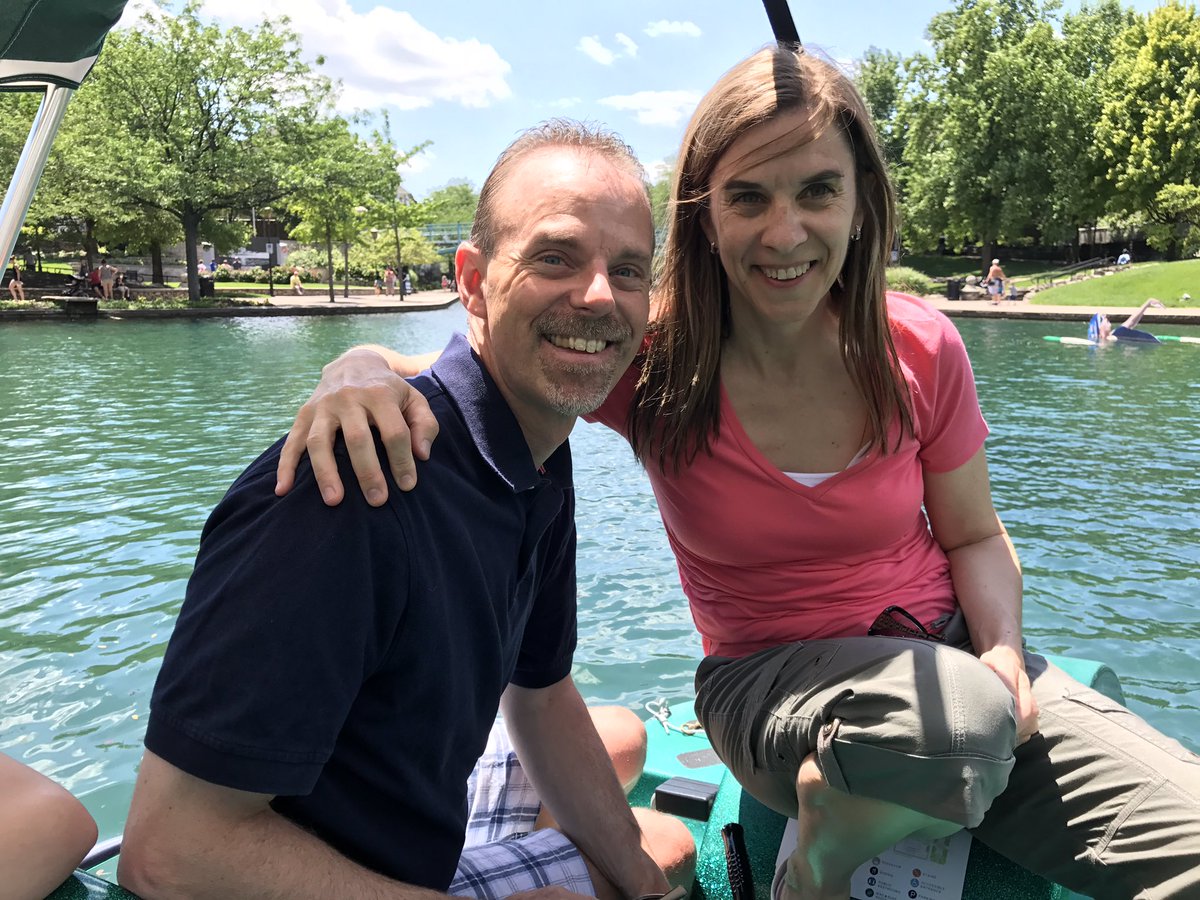 smarovich04's tweet photo. Happy Anniversary @Jhmarcoach❤Our day to celebrate &amp; the girls make us paddle them around Indy @ValpoWSO @blonde_baller99 #22yearsoflove https://t.co/5VETNwWjOQ