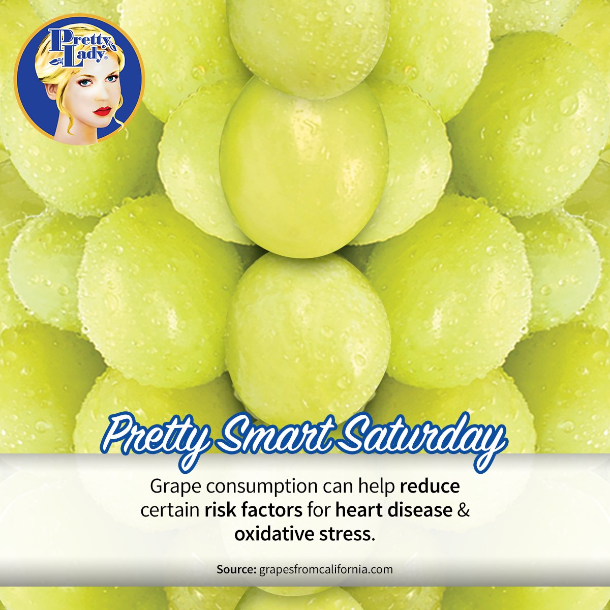 PrettyLadyGrape's tweet photo. #PrettySmartSaturday: #grapesfromCA are a heart healthy snack! π https://t.co/ccsV5LOO6H