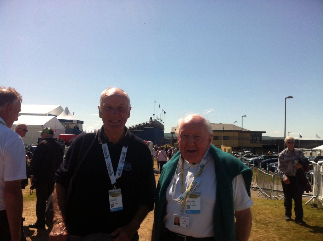 drsuzdonnelly's tweet photo. #ThenAndNow Thistly Hollow @PortstewartGC opening September 1989 & Des Giffin and Dad (Pat D) enjoying today @DDFIrishOpen #MyDDFIrishOpen https://t.co/SNL8hbso6a