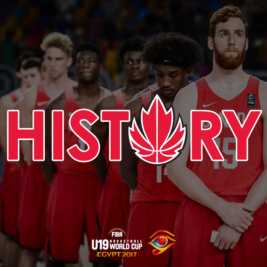 CanBball's tweet photo. History, eh!

Canada 🇨🇦  defeats USA 🇺🇸 99-87 and will play for GOLD at #FIBAU19 World Cup for the FIRST TIME. #WeAreTeamCanada https://t.co/WR9K4qHmGp