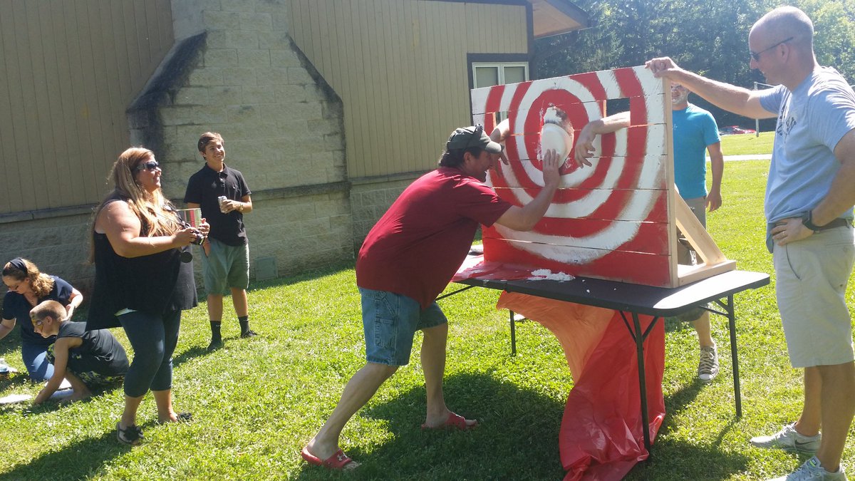 pursuing_happy's tweet photo. Chris Beall getting a pie in the face for charity @PalmerDonavin  company picnic. https://t.co/ViDCvF5TY5