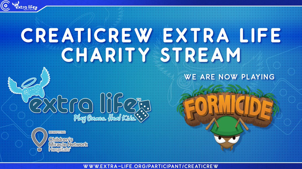 creaticrew's tweet photo. It's time to switch over to #Formicide with the devs @RockWallGames
Let the Shenanigans begin
https://t.co/tPONelS1tm
#extralife #gaming https://t.co/CNAXMSK2Nd