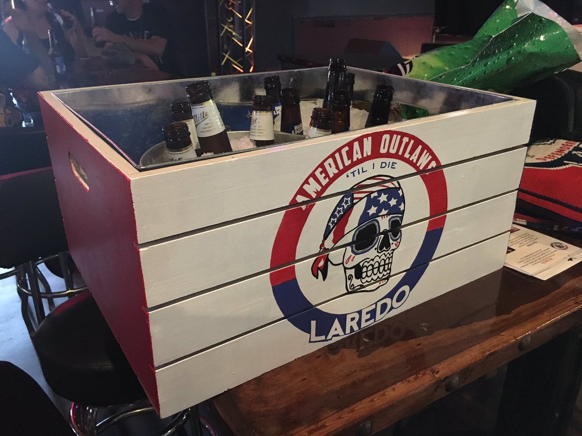 AOLaredo's tweet photo. Gotta keep 'em cold. Custom AO Laredo ice chest. #usavspan #americanoutlaws #aolaredo #ussoccer #freebeermovement https://t.co/BJinh9cdnW