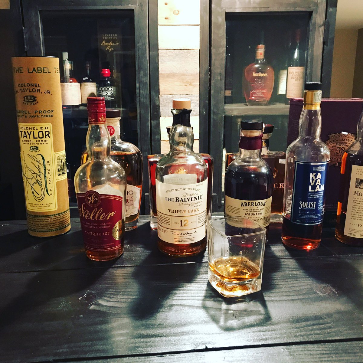 hobbs_bill's tweet photo. Fun night... #happybirthday @tamaraholder @stefwho @BuffaloTrace @kavalanwhisky @KavalanSA @TheBalvenie @angelsenvyATX @4RosesBourbon https://t.co/VDn6ptxWVs