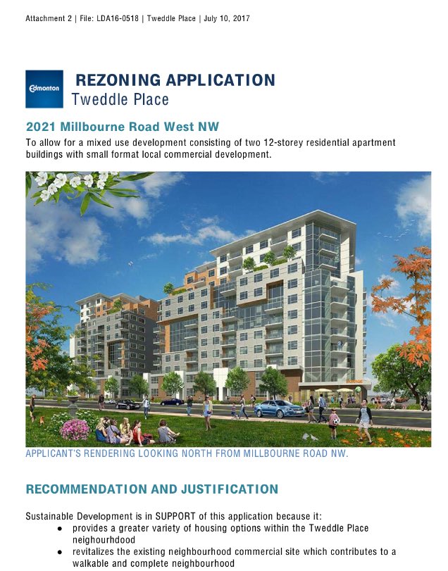 Edmonton Tweddle Place Development 42.06m 12s Regency Developments DER + Associates