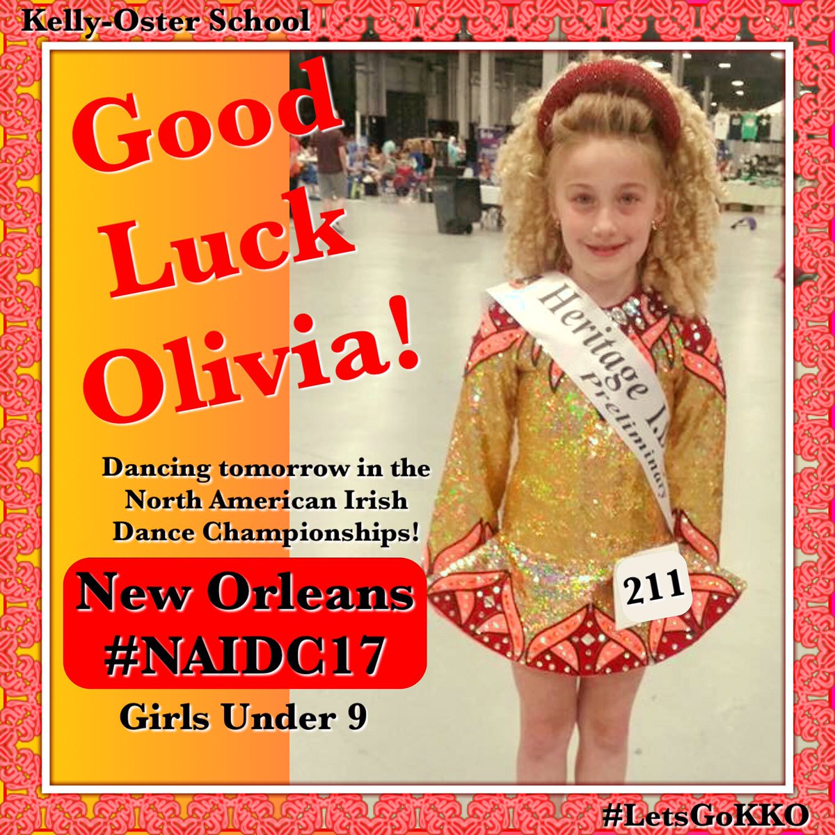 KellyOsterIDS's tweet photo. Good luck to our lil u9 Olivia, dancing at #NAIDC17 tomorrow! You'll be great! #LetsGoKKO https://t.co/ysyVQEzS3z