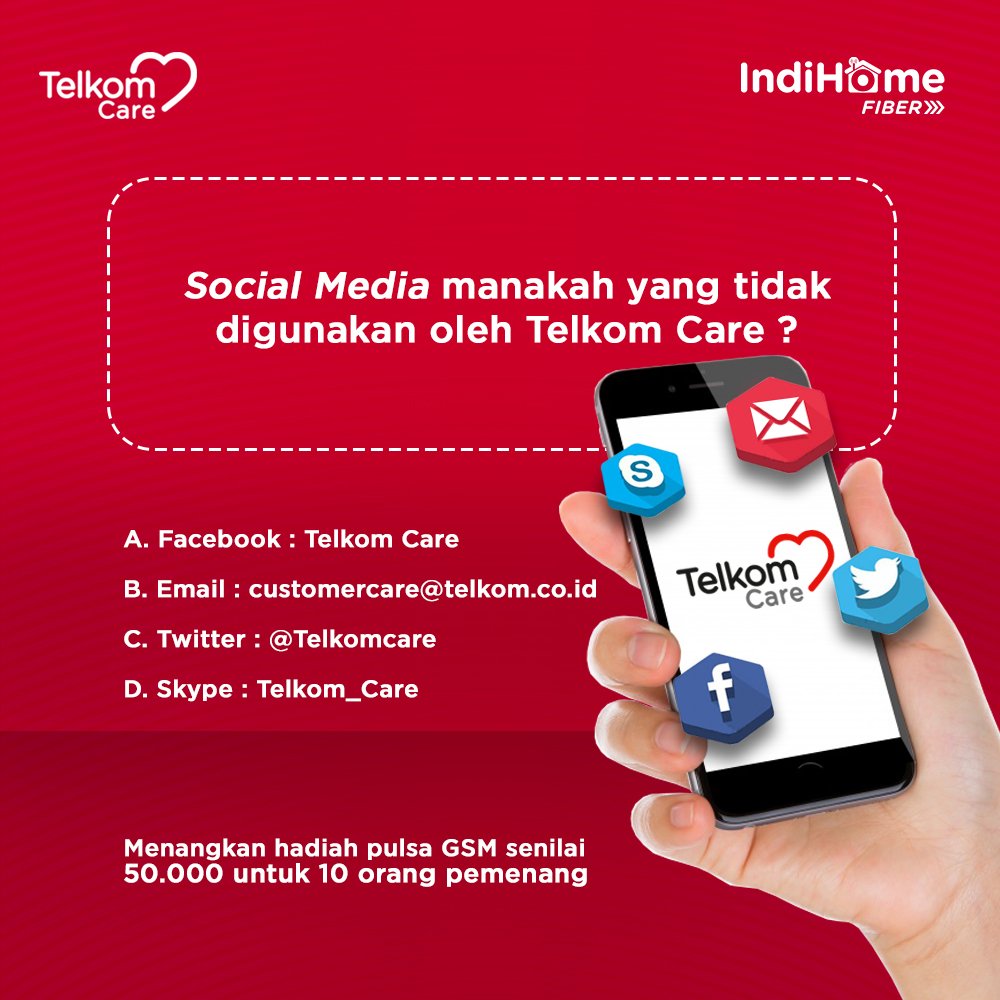 Telkom_EYF's tweet photo. Jawab pertanyaannya dan dapatkan hadiahnya! Gunakan hashtag #SocmedTelkomCare ya. S&amp;K: https://t.co/c75pKYfzWR https://t.co/8pir4wjXDx