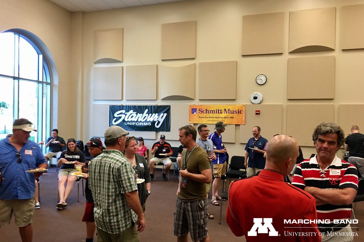 UMNmarch's tweet photo. We kicked off #DCIMN with a band director reception sponsored by Schmitt Music and @stanburyuniform! #DCI2017 https://t.co/OHsGt4mwEF