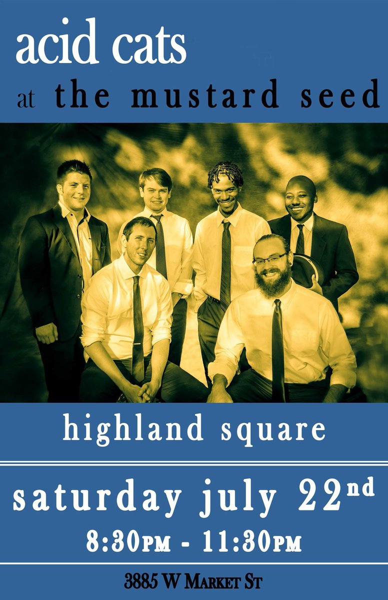 AkronAcidCats's tweet photo. Two weeks from tonight we will be back in Highland Square at @MustardSeedMrkt!! https://t.co/RjH2dUU4OG