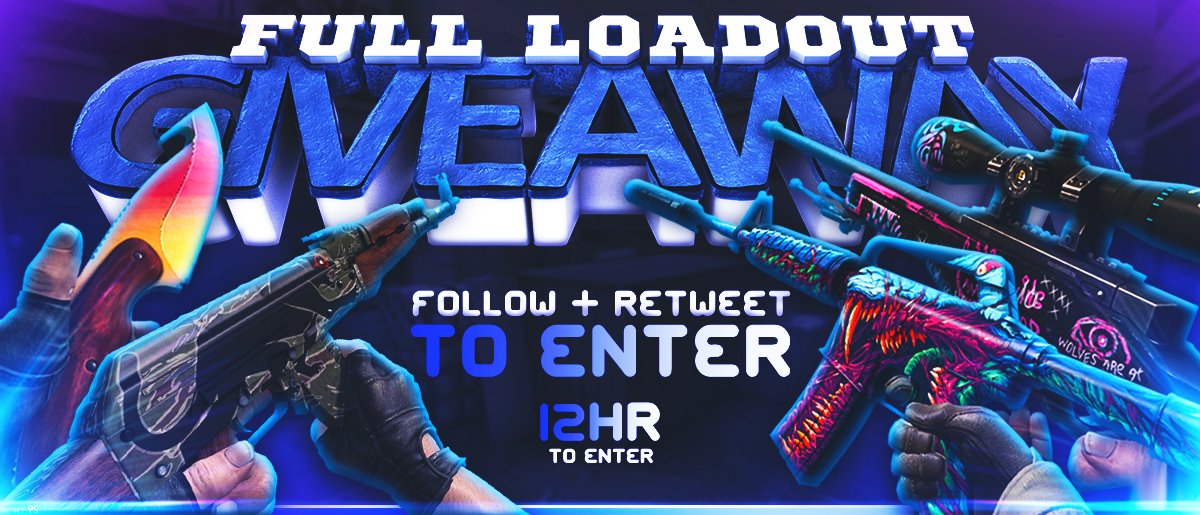 Full Loadout Giveaway

- RT
- Follow
- Enable notifications on CSGORoll
- Play Freespin goo.gl/bMBHhz

Ends in 12 hours
Good Luck!