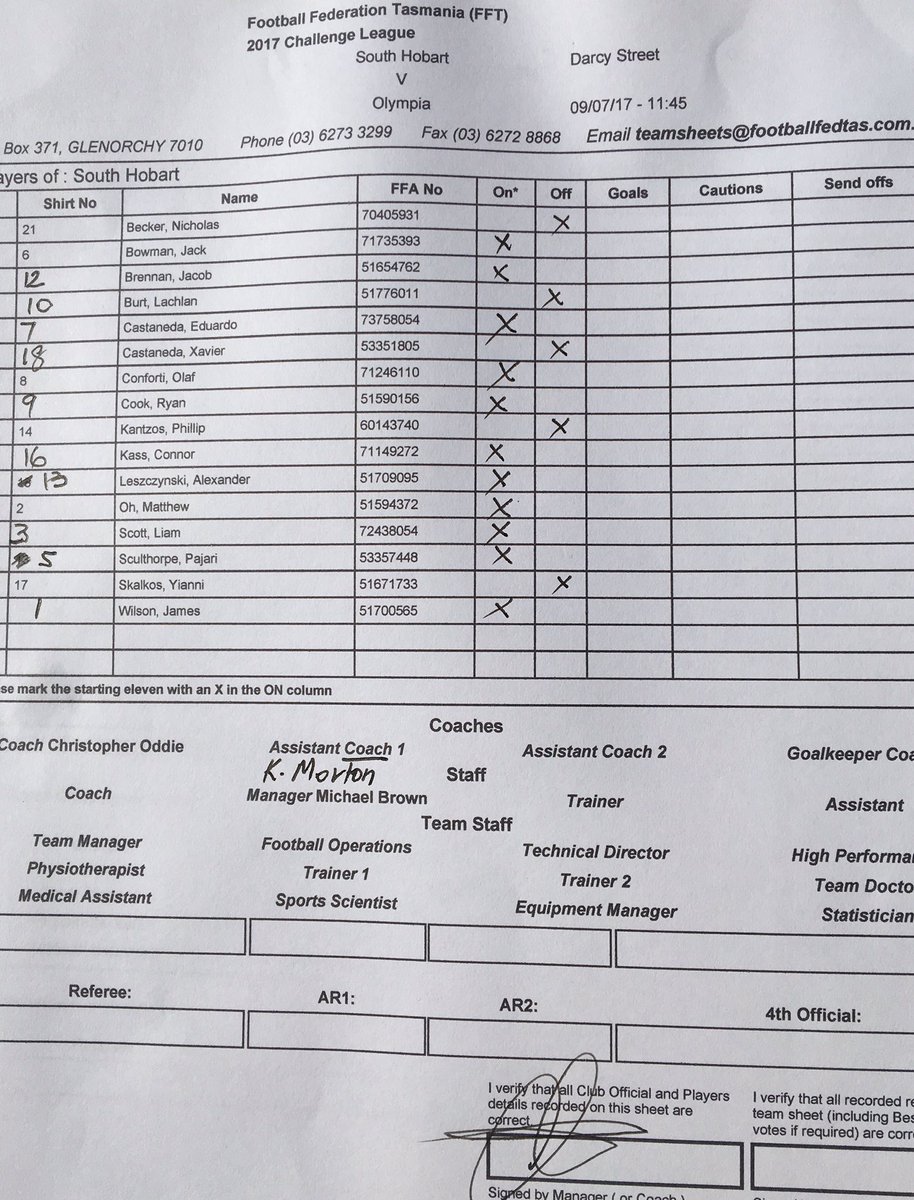 SouthHobartFC's tweet photo. #ChallengeLeague Team Sheets #SouthHobartFC & @olywarriors #SHvOW #GoSouth https://t.co/VF93osVbI8