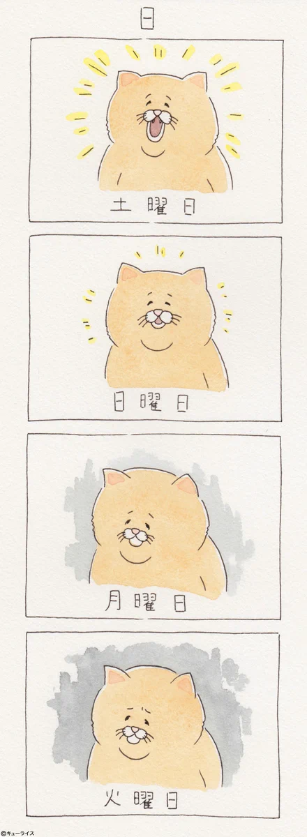 また陰鬱な月曜日が始まる…。猫の4コマの土日との落差がひどいｗｗｗ