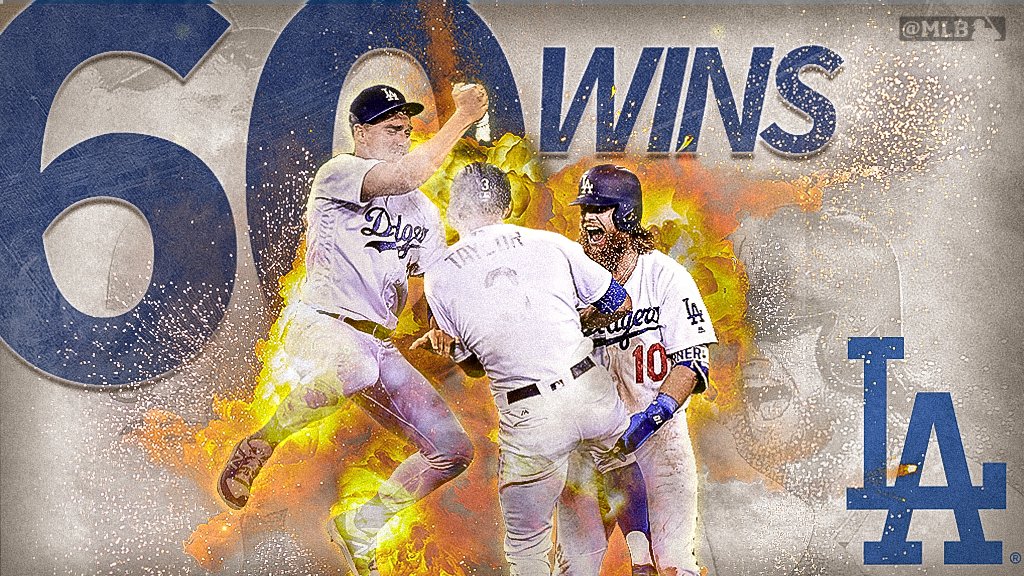 60! 

<a href="/Dodgers/">Los Angeles Dodgers</a> #walkoff to become first 60-win team in <a href="/MLB/">MLB</a> and fourth to do so in first half in Wild Card era. atmlb.com/2uDNwCA