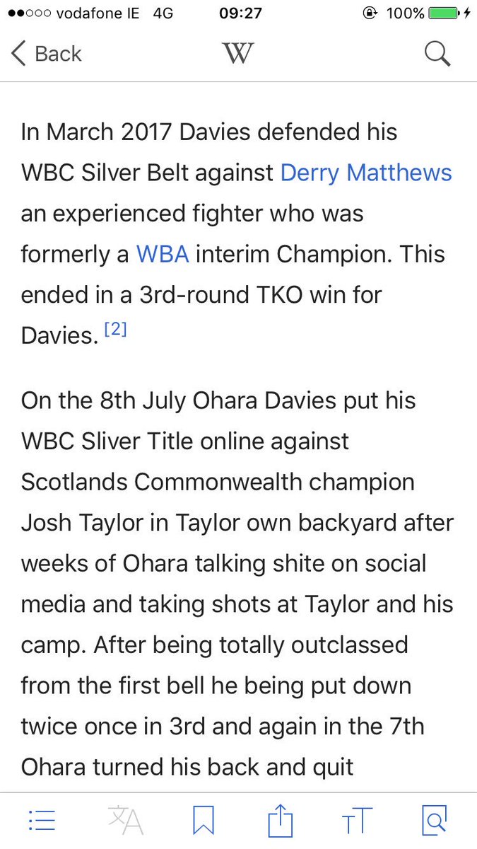thedivil87's tweet photo. @JoshTaylorBoxer. Think you've been had on wiki as well @OharaDavies https://t.co/QrViVucIFp