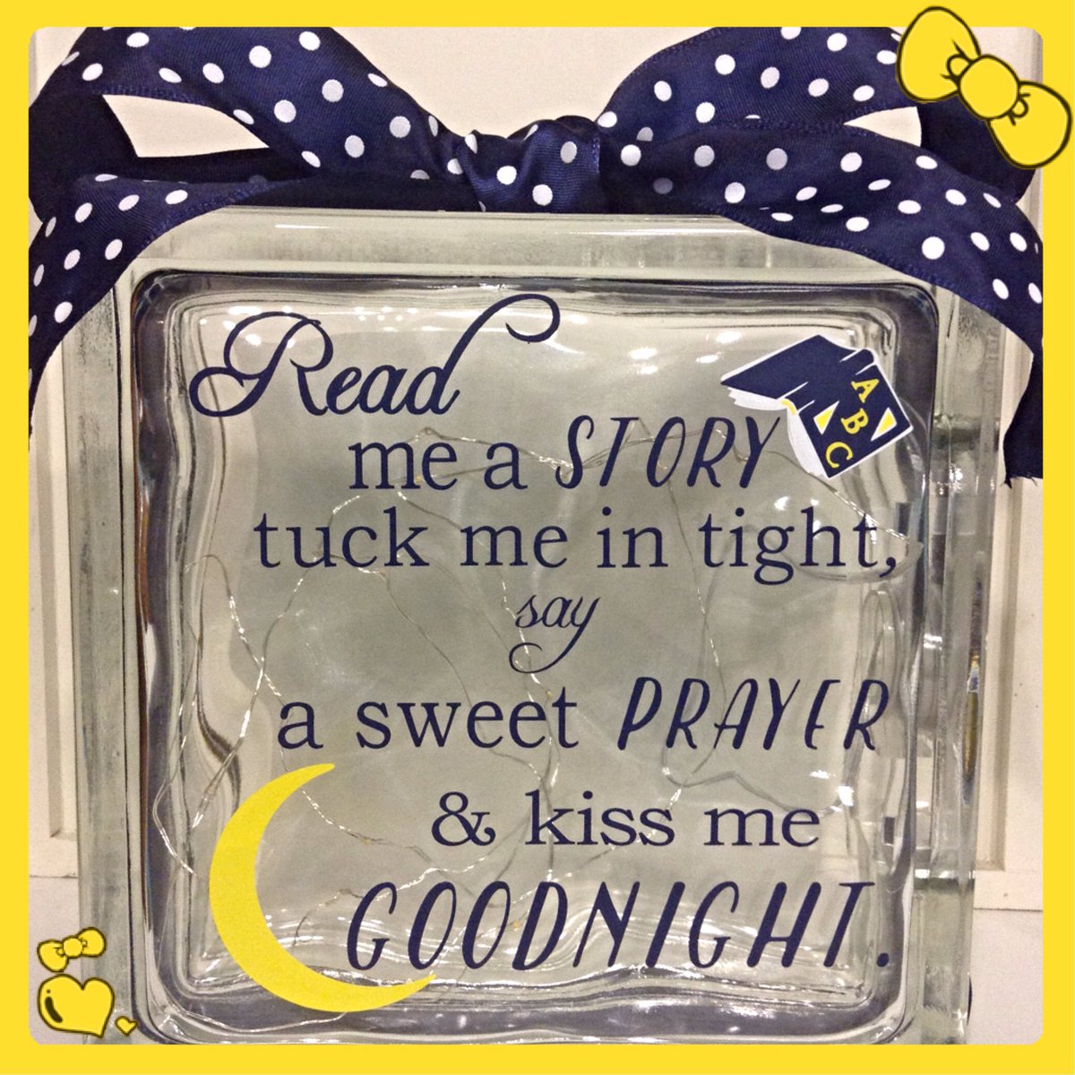 AnneVinylCreate's tweet photo. Baby shower gift nightlight personalized match the nursery.  #nursery #glassblock #nightlight #personalize #cricut https://t.co/lpPz3fbetn