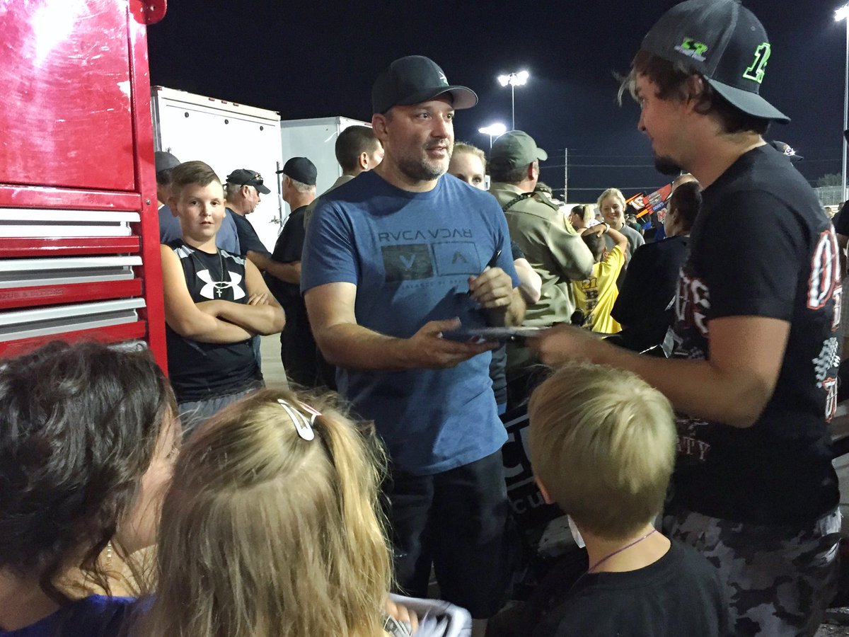 Special thanks to <a href="/TonyStewart/">Tony Stewart</a> for staying late and signing autographs! He finished 5th tonight!