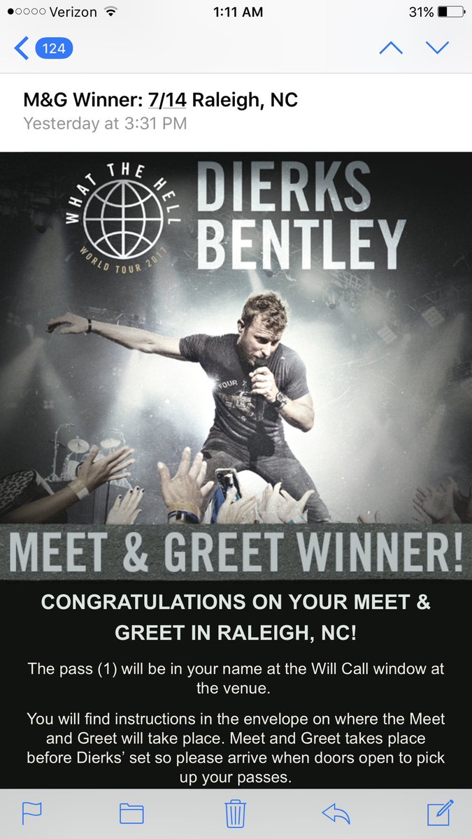 lovinjakemore's tweet photo. Holy crap!! So freaking excited!!! @DierksBentley @dbcongress https://t.co/SWfJdyS0oW