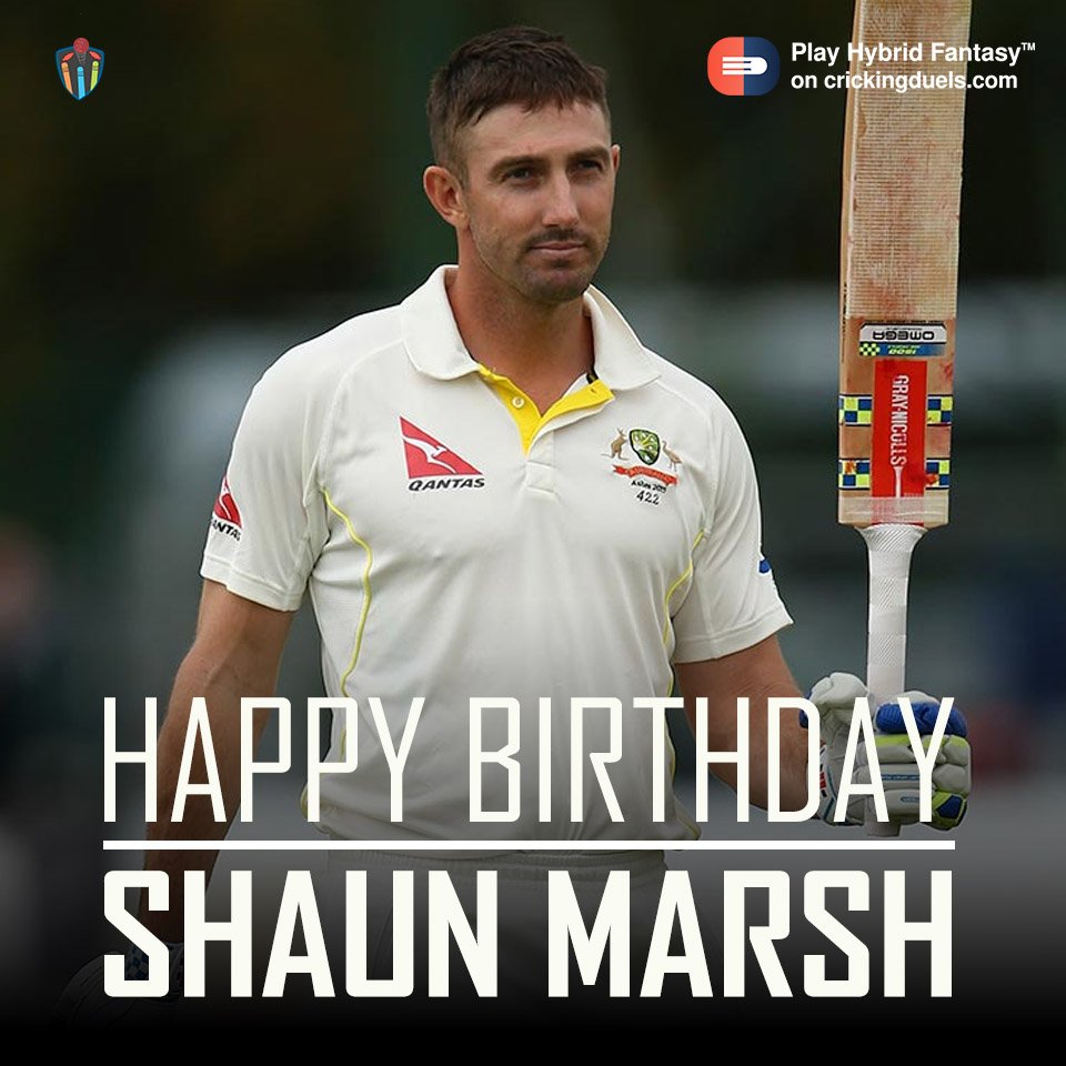 Happy Birthday Shaun Marsh. The Australian cricketer turns 34 today. 