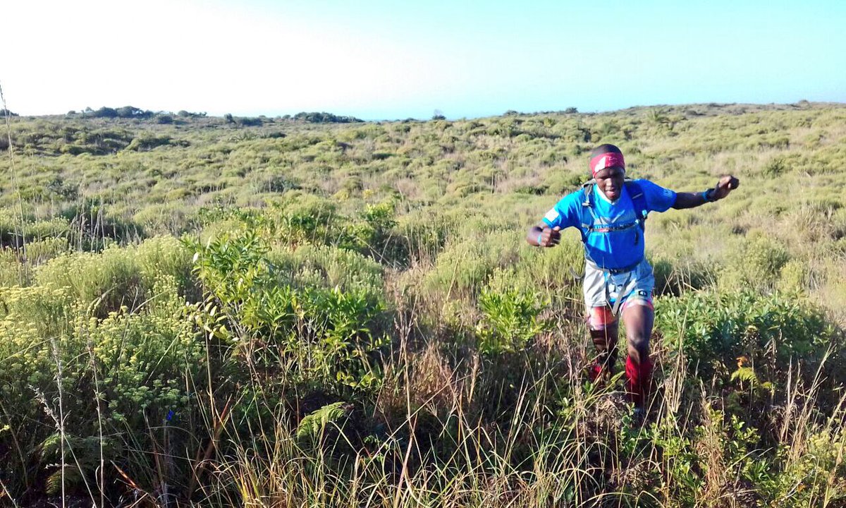 #iSimangalisoTRAIL Update: Mdu Zondi leads the pack into the Bokkie Valley checkpoint (CP1, approx. 12km).