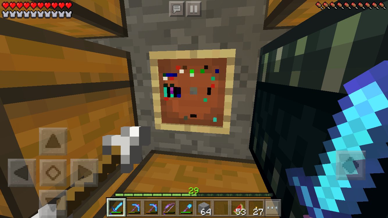 瞑歌 ゲームと料理と折り紙と 額に入れた時計の表示がバグっててコワイ マイクラpe T Co 3slrwnmod9 Twitter