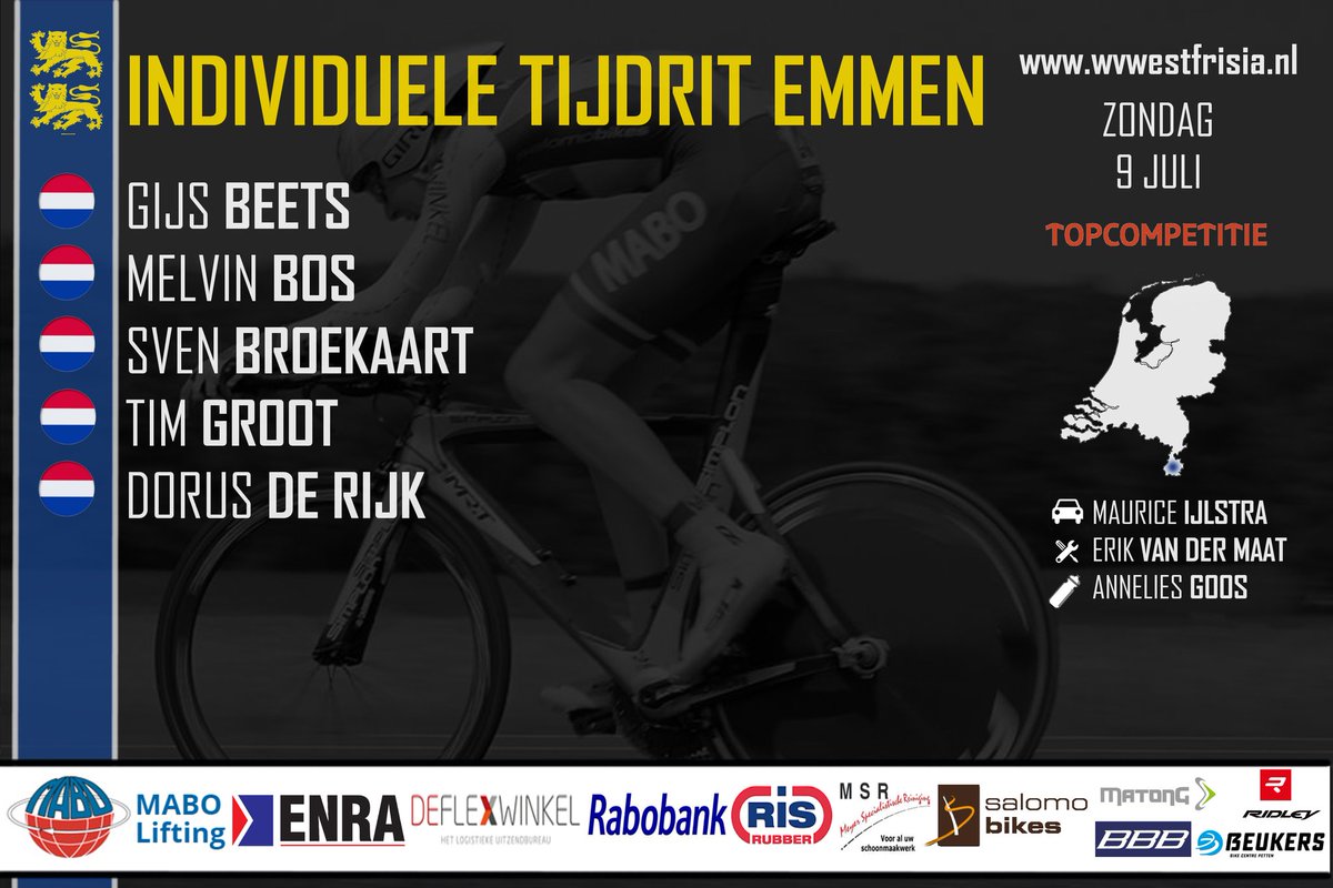 Na de klimtijdrit en de ploegentijdrit, vandaag de vlakke <a href="/TopcompetitieNU/">Schwalbe Topcompetitie</a>  tijdrit rondom Emmen.