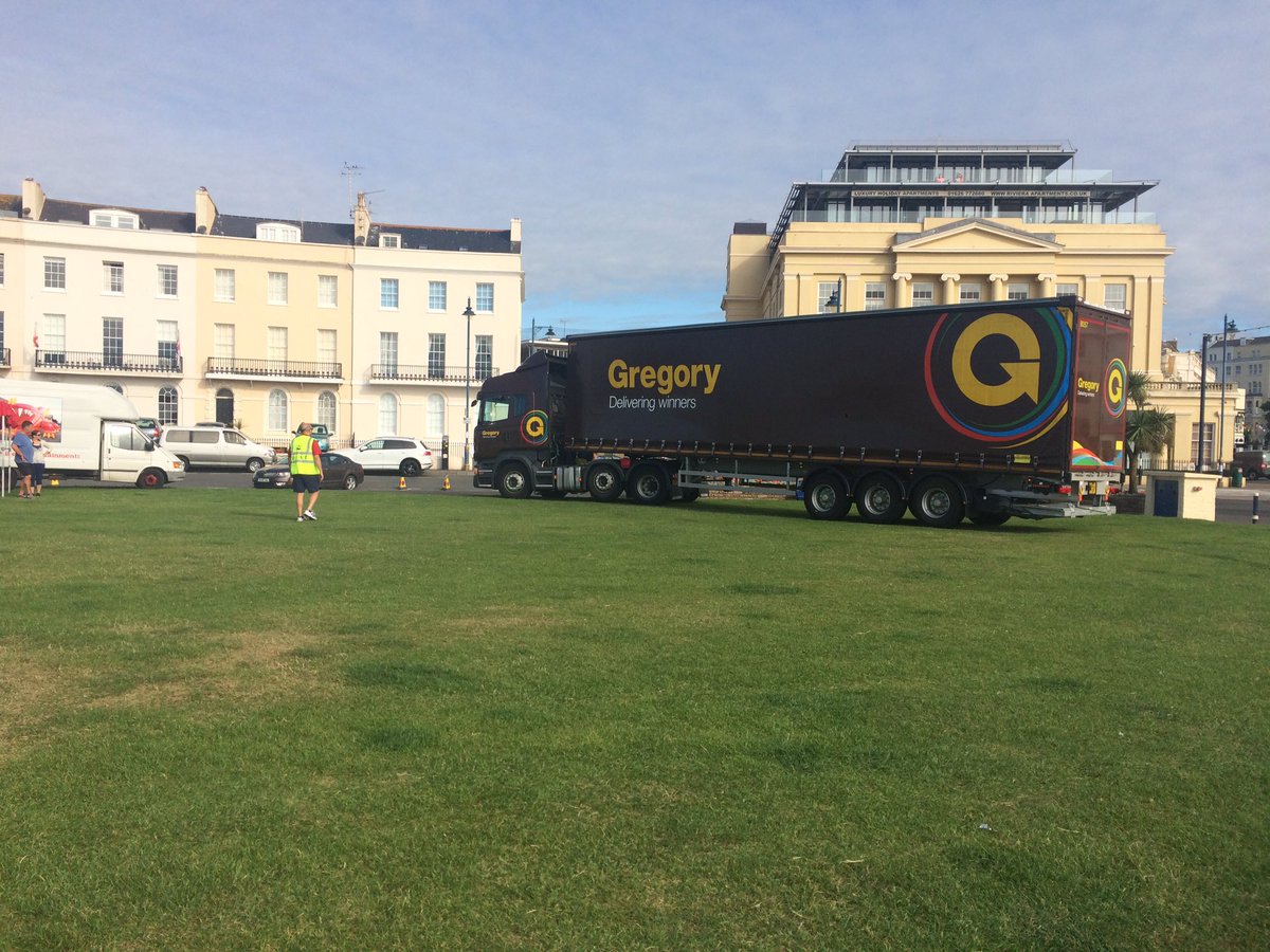 DevonAirAmb's tweet photo. The stage has been delivered for our afternoon of live music at the Den #Teignmouth thank you @gregorydist #DAATrideout #Devon https://t.co/KJj5BXzCw7