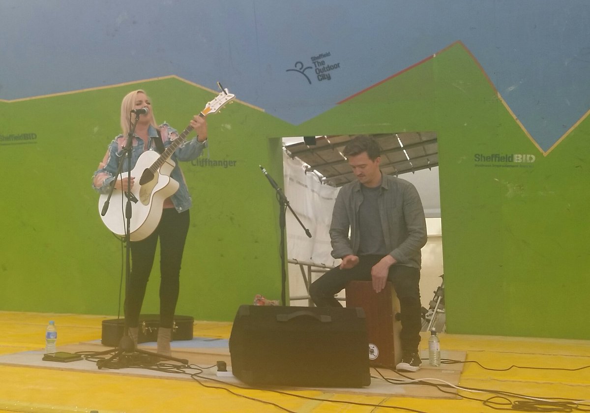 Philippa Hanna live on Devonshire Green #Cliffhanger stage right now! <a href="/theoutdoorcity/">The Outdoor City</a>