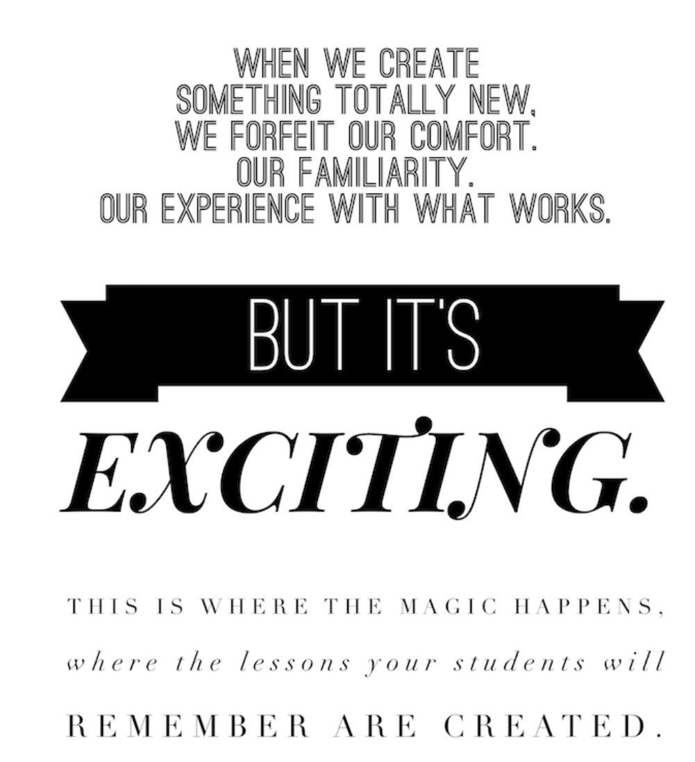 Take risks &amp; try something new w/your Ss this year. We are in the learning profession-we should be growing &amp; learning as well #KidsDeserveIt