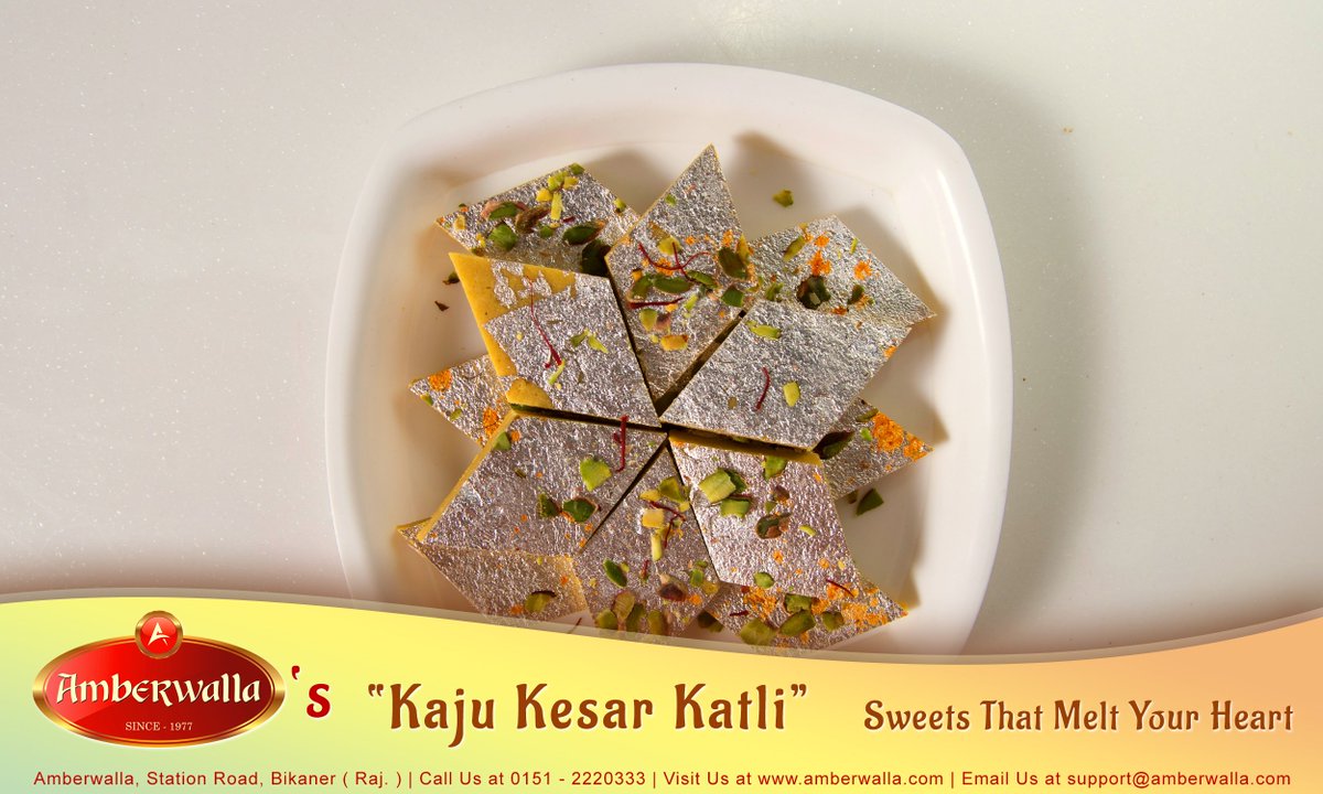 Amberwalla_bkn's tweet photo. Amberwalla's "Kaju Kesar Katli" - Sweets That Melt Your Heart

#amberwalla #amber #amber_restaurant #sweet #indian_sweet #kajukatli #katli https://t.co/cFH4lMDlZN