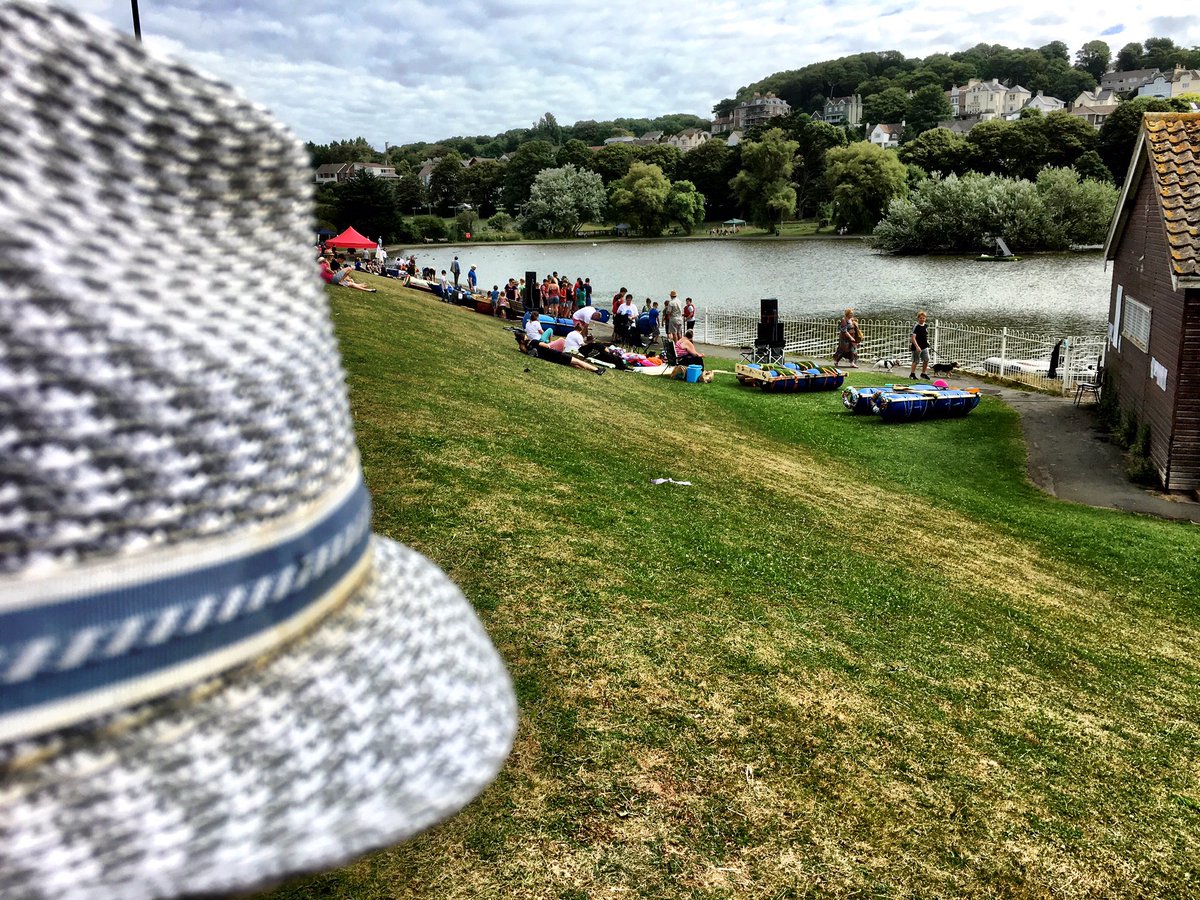 The_Chapeau's tweet photo. Just arrived at Portishead lake grounds to commentate on the raft race to raise money for Community groups Portishead. Come and join! https://t.co/MjusHRvnhJ