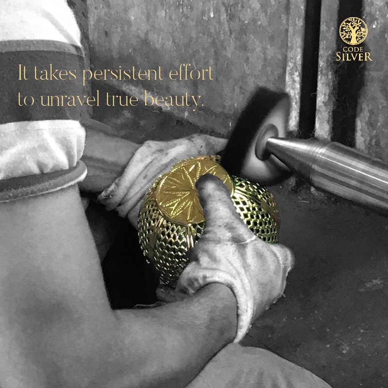 CodeSilverStore's tweet image. It is friction that brings out hidden beauty, and polish that makes it perfect. Explore a whole new world of Silver at #CodeSilver #Craft
