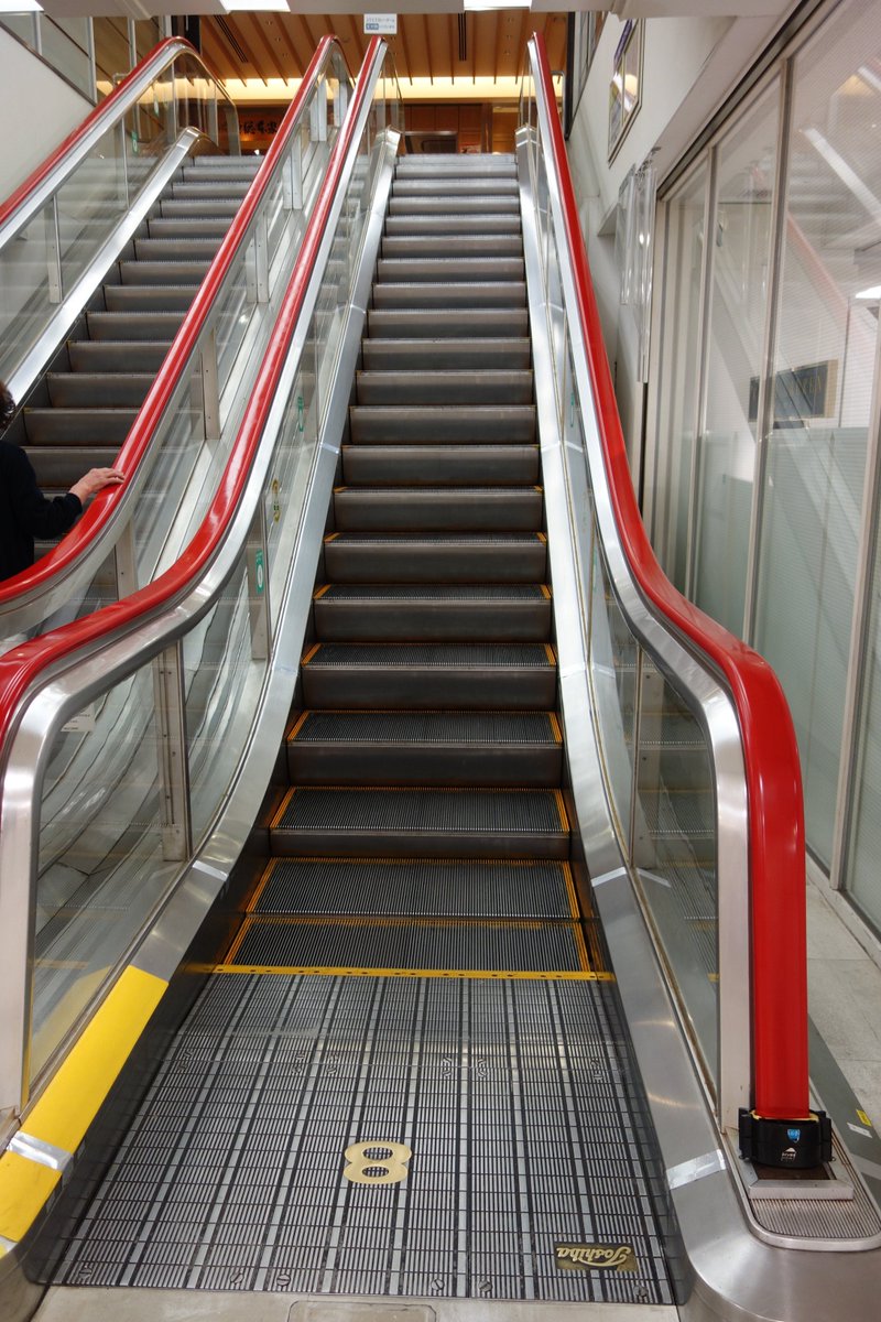 えいだんねこ En Twitter 垂直落下タイプの東芝エスカレーター こないだ名古屋行ったときに撮ってきてたわ 全部で３基しかないうちの２基が名鉄百貨店にあるという 東芝ロゴが旧ロゴ あと 東芝なのに日立のステッカーが貼ってあったり