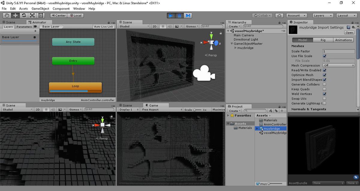 DaftDroid's tweet photo. Pinscreen
#madewithunity #indiedev #voxel #voxelart #motion #muybridge #3D #Unity 
#mechanim #animation https://t.co/Xoo3PUGpKd