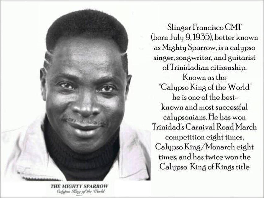 Bl0ckGale's tweet image. HBD to the undisputed Calypso King of the World, #TheMightySparrow, on the occasion of his 82nd bday.

#RESPECTdeCALYPSO
#SUPPORTtheCULTURE
