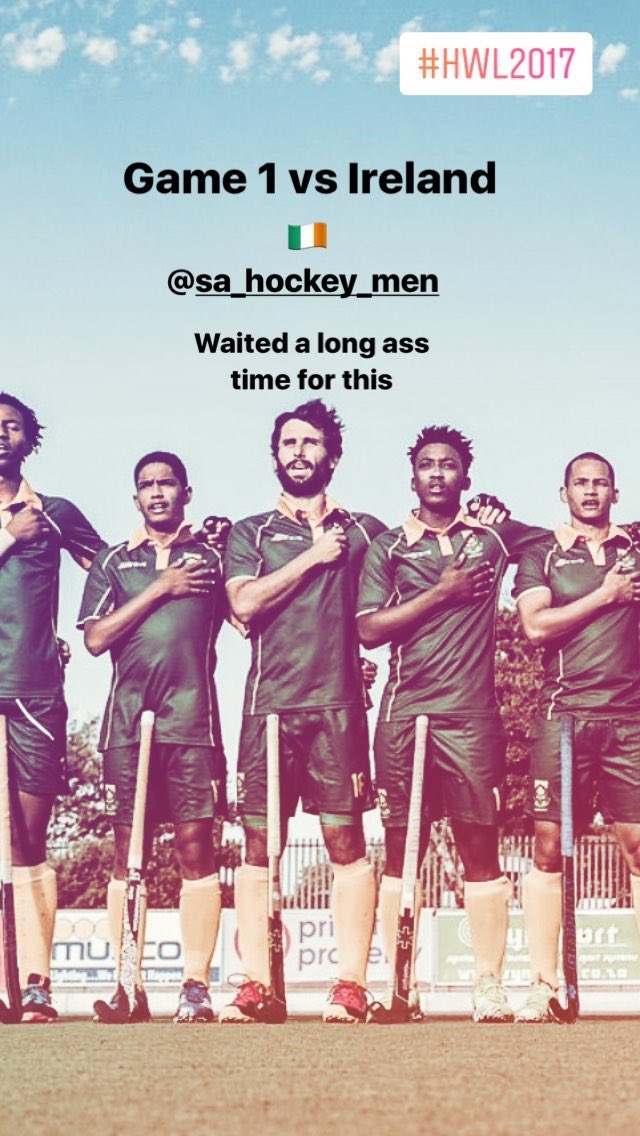 And it time for <a href="/SA_Hockey_Men/">SA Hockey Men</a> to take the field. If you can't be down to watch. SS12 at 18:00 will be televising. #HWL2017 #FillUpWits