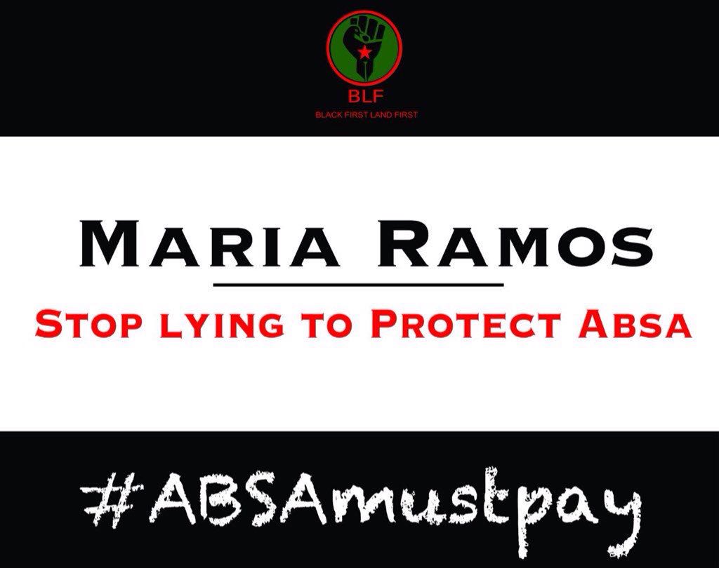KhotsoMasemola2's tweet photo. #BLFpresser @Black1stLand1st will never apologise for fighting against racism and land theft.
#AbsaMustPay https://t.co/jJUpHdodNF