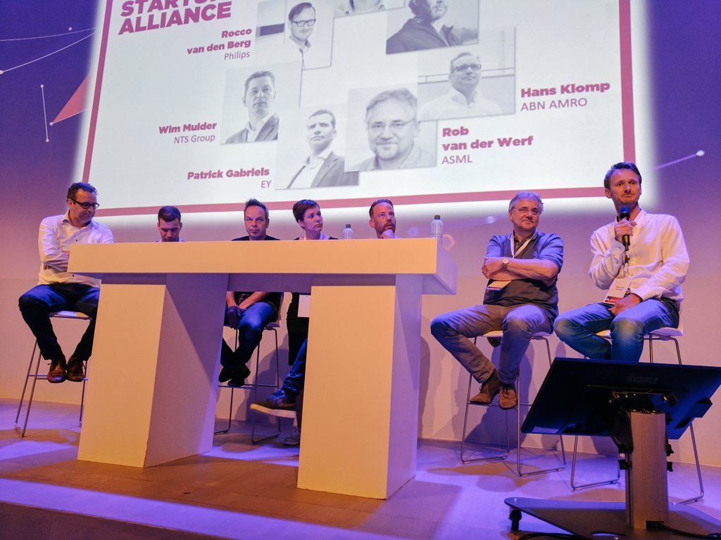 The #eindhoven startup alliance with <a href="/Hightechxl/">HighTechXL</a> <a href="/ABNAMRO/">ABN AMRO</a> @EY_Nederland <a href="/ASMLcompany/">ASML</a> &amp; <a href="/Philips/">Philips</a> supporting #startups at #Impactsummit