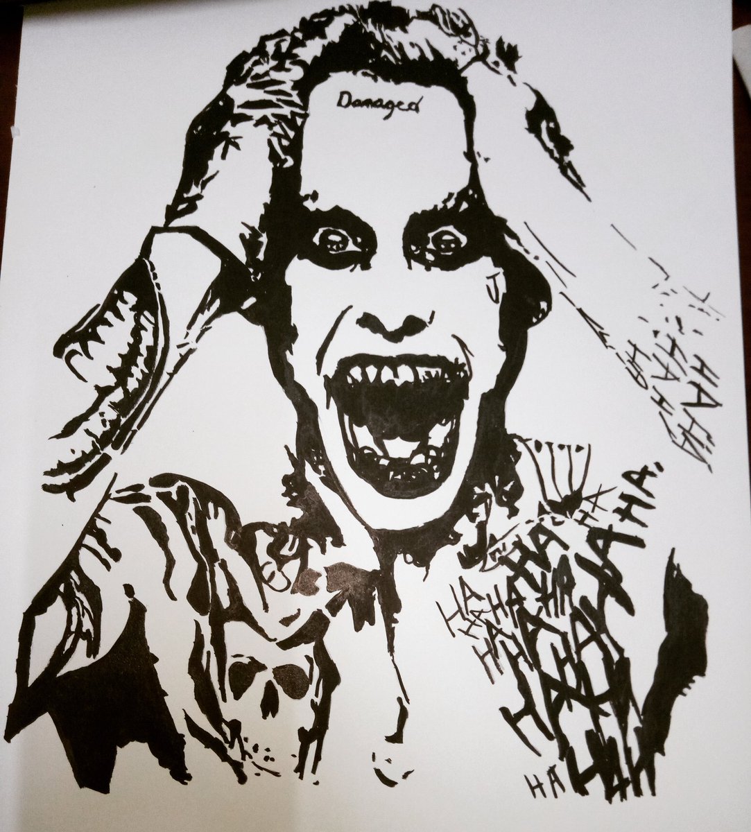 Tiffanynithya's tweet photo. Finally done!!! My portrait of joker!!! ��#using #chineseink #joker🃏 #portrait #artwork #tiffanynithyaartwork #cansleepnow🌙 https://t.co/kkMjh7IMRm