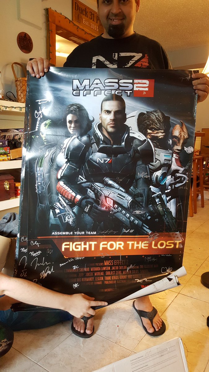 memarathon's tweet photo. Auctioning off this Mass Effect 2 poster, signed by the ME2 dev team, at 10 AM ET.  All proceeds go to @CPCharity https://t.co/4eeDltsa8K https://t.co/yULaxKkUBj