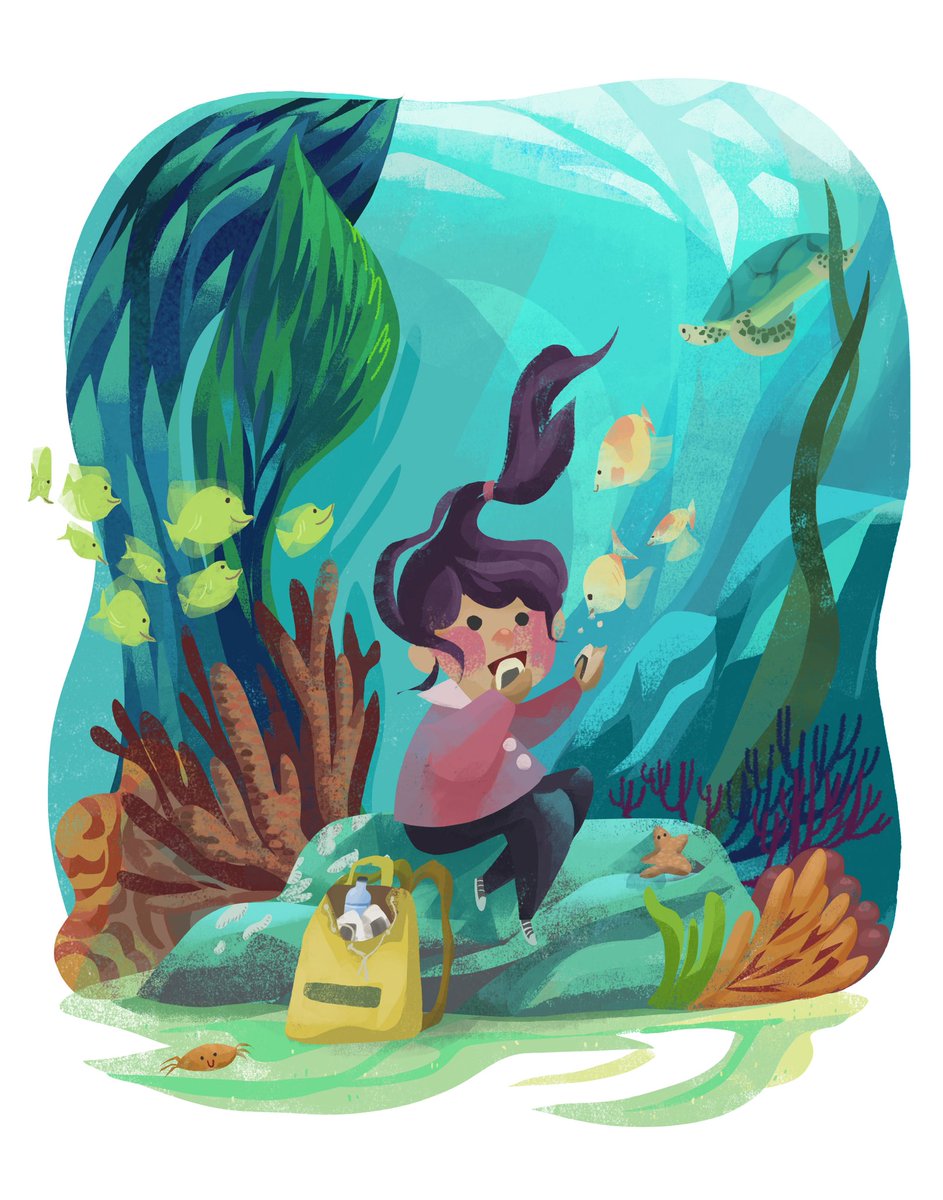 This girl likes fishies. #ChildrensBooks #illustration #kidlit